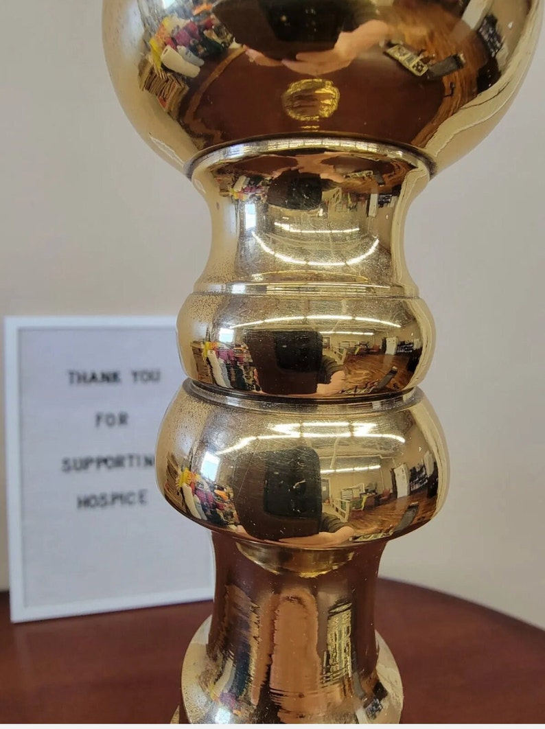 Huge Brass Candlestick Large Floor Vintage Candle Holder 30 Etsy