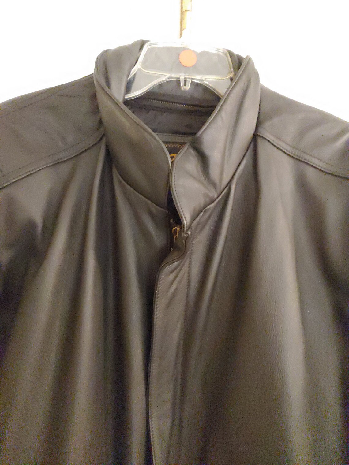 REED Sportswear Black Leather Jacket Men's Size 46 Bomber Etsy