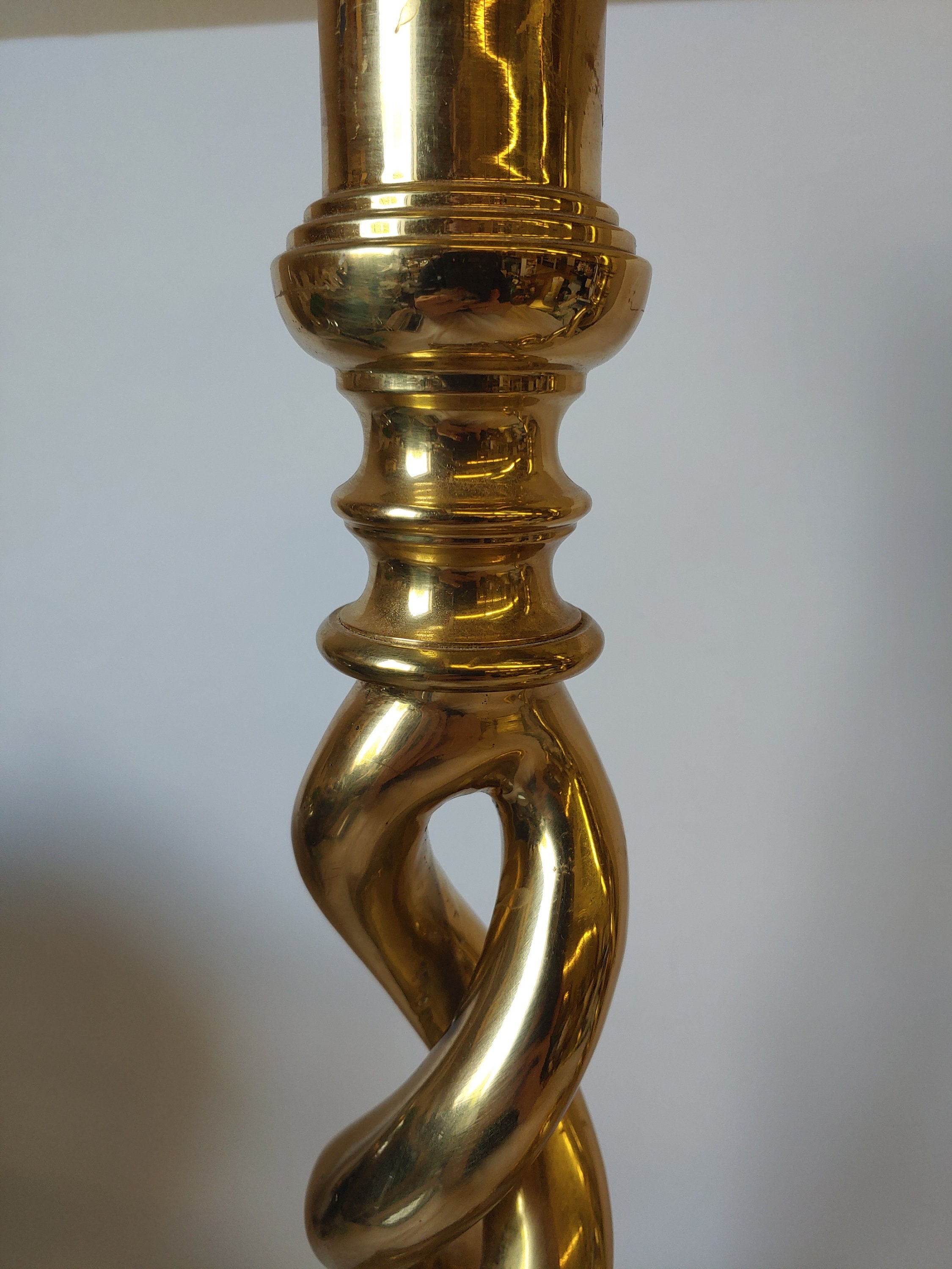 Vintage Large Brass Barley Twist Candlesticks Pair Set of 2 Etsy