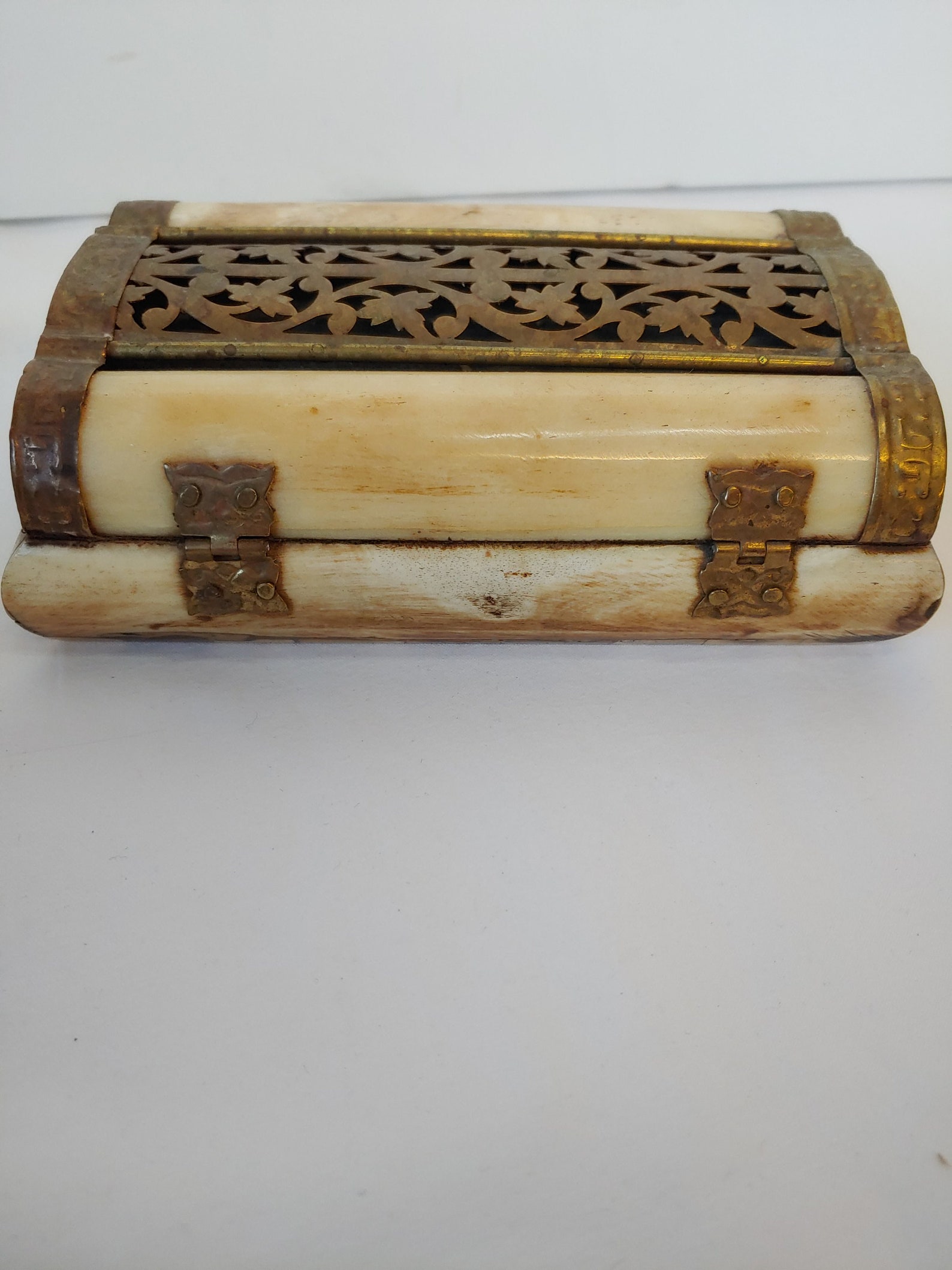 Vintage Camel Bone & Brass Hinged Trinket Jewelry Box India Etsy