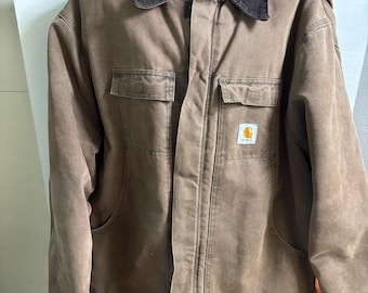 Chaqueta Carhartt para hombre, color marrón oscuro, de lona acolchada con forro, modelo C26 CHT USA Arctic, talla 3XL