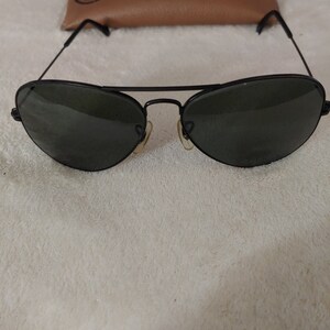 Vintage Ray Ban Aviator Sunglasses Dark Gray Black Frames - Etsy