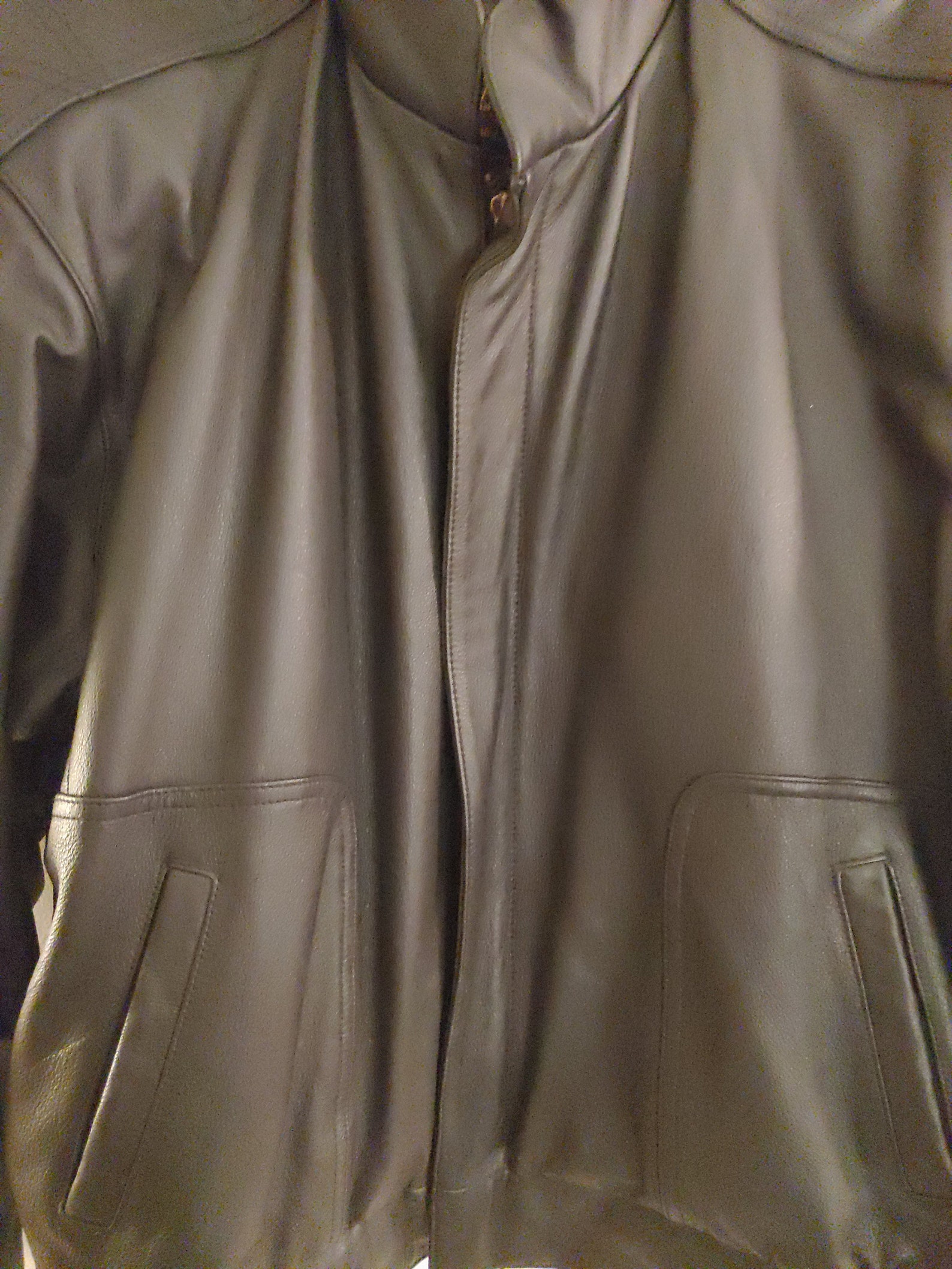 REED Sportswear Black Leather Jacket Men's Size 46 Bomber Etsy