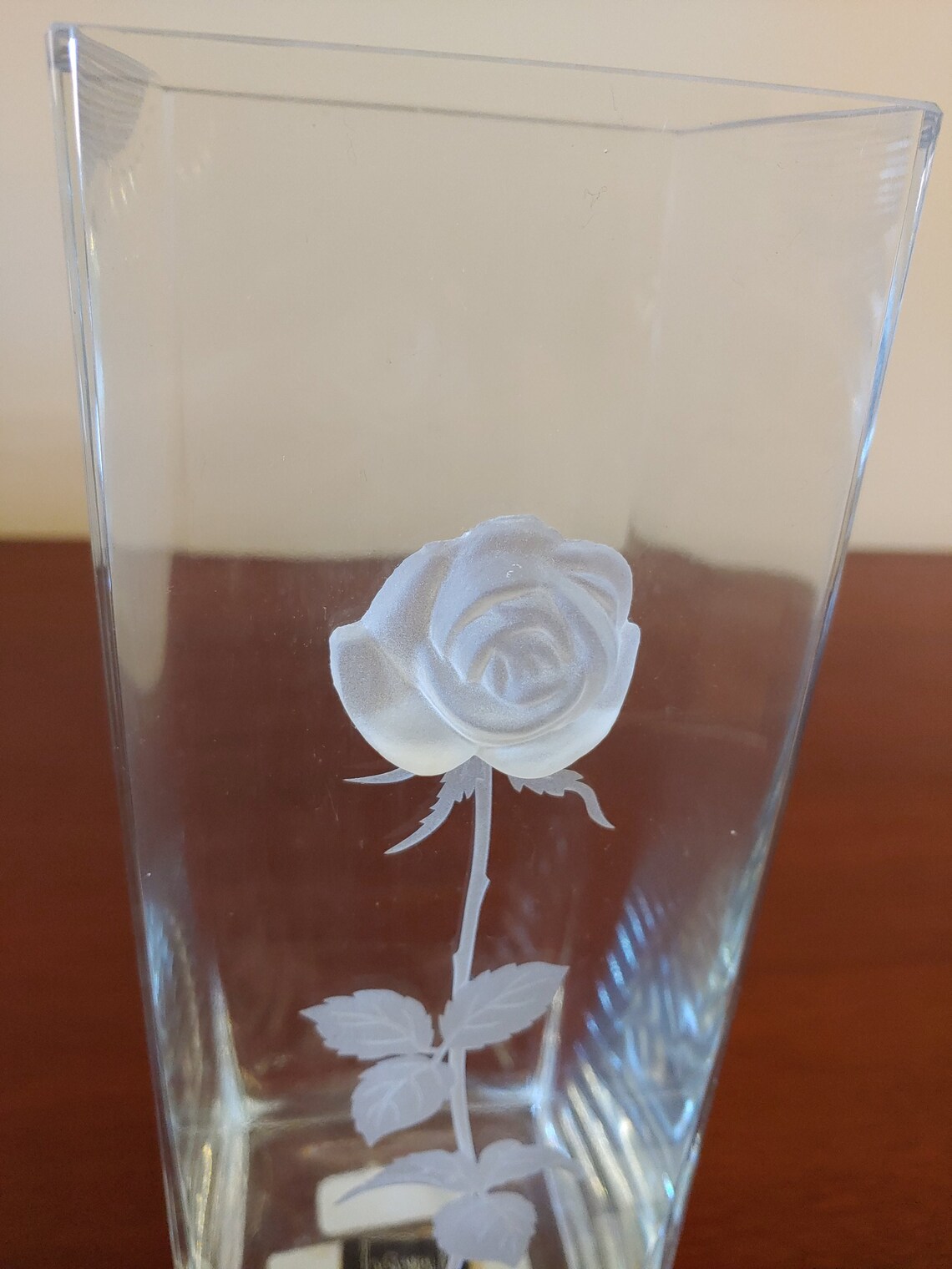 Mikasa Endless Love Crystal Vase With Frosted Etched Stem And Etsy
