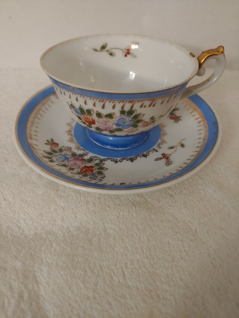 Vintage Small Occupied Japan Demitasse Tea Cup and Saucer Set Etsy