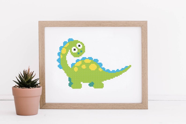 Dinosaur Cross Stitch Cross Stitch Patterns Animal Cross Etsy