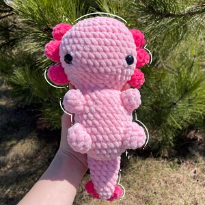Gehäkeltes Axolotl | Pinkes Axolotl | Axolotl Plüschtier | Handgemachtes Plüsch