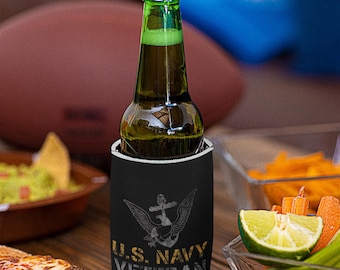 U.S. Navy Veteran Can Cooler: Funny Military Humor Drink Holder