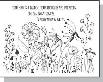 FLOWERS/WEEDS Lovely Decorative Hand-crafted Sign YOUR MIND IS A GARDEN FLOWERS/WEEDS Lovely Decorative Hand-crafted Sign YOUR MIND IS A GARDEN