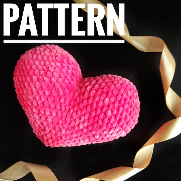 Crochet pattern plush soft valentine heart amigurumi Little heart pillow pattern Crochet home decor pattern