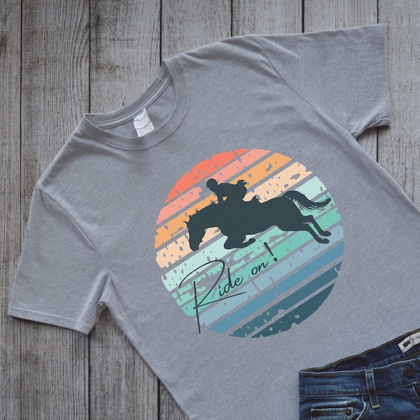 Horseback Riding T-Shirt, Jumping Horse tshirt, Riding Shirt, Riding Instructor gift, Equestrian Tee, Barn t shirt, Horse Groomer t-shirt