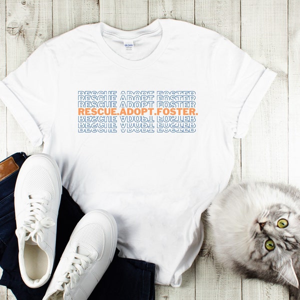 Rescue Adopt Foster T-Shirt, Dog Lover Shirt, Foster Mom Tshirt, Animal Shelter Volunteer Gift, Saving Pets Tee, Don’t buy adopt t shirt