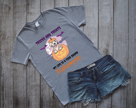 Halloween Dog Shirt, Dog in Pumpkin T-Shirt, Cute Dog Trainer Gift, Funny Dog Training Tshirt, Golden Retriever Shirt for Dog Mom