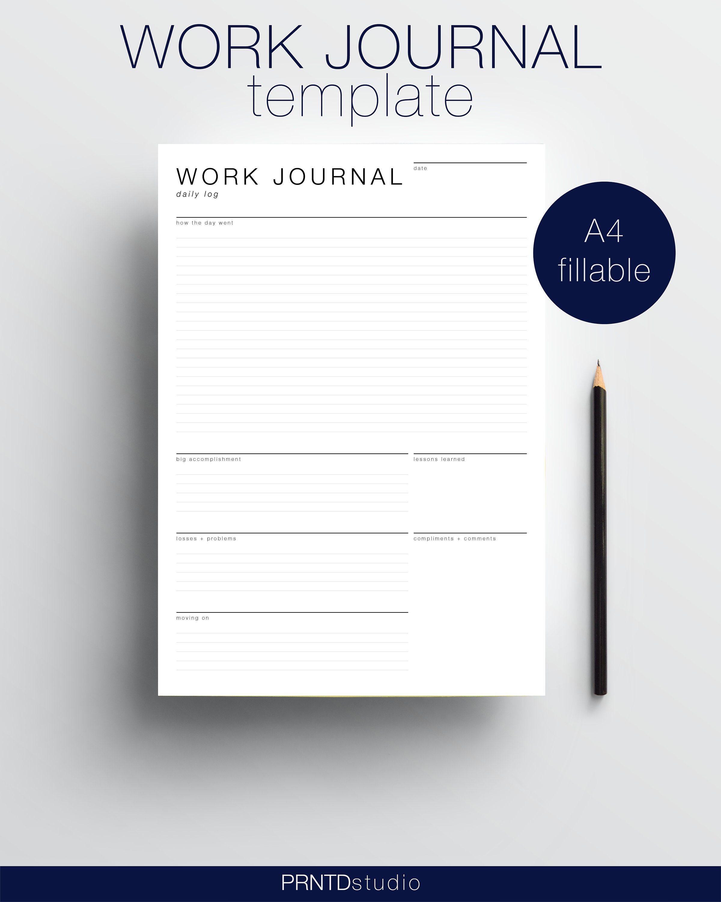 WORK JOURNAL Template Selfevaluation Job Performance Etsy WORK JOURNAL Template Selfevaluation Job Performance Etsy