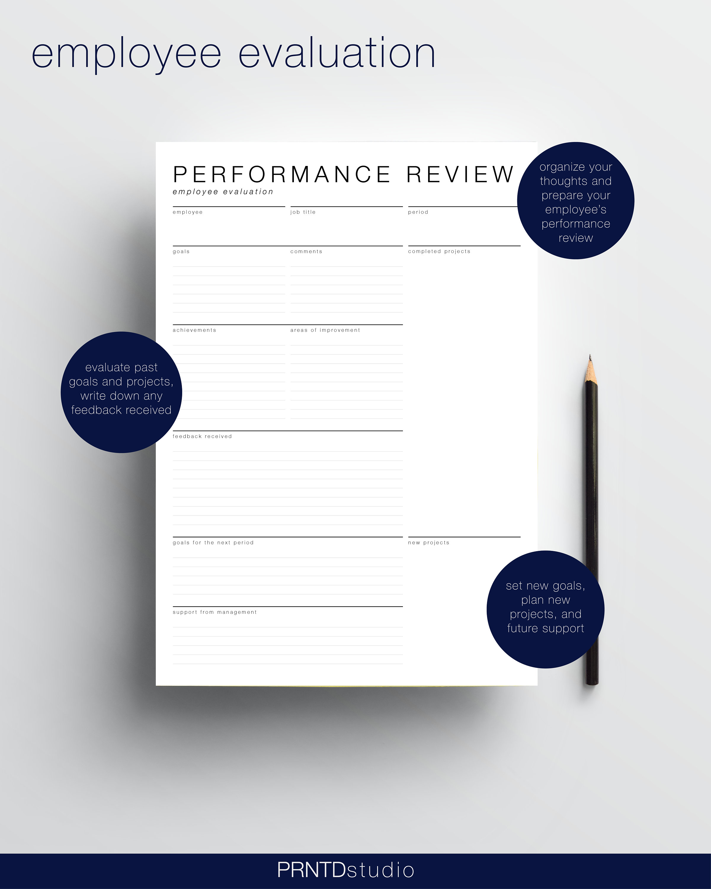 PERFORMANCE REVIEW Template Manager and Employee - Etsy