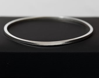 Handmade Square Sterling Silver Stacking Bangle, Minimalist Jewelry