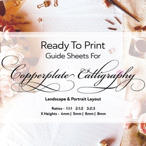 Ready to Print Guide Sheets For Copperplate Calligraphy