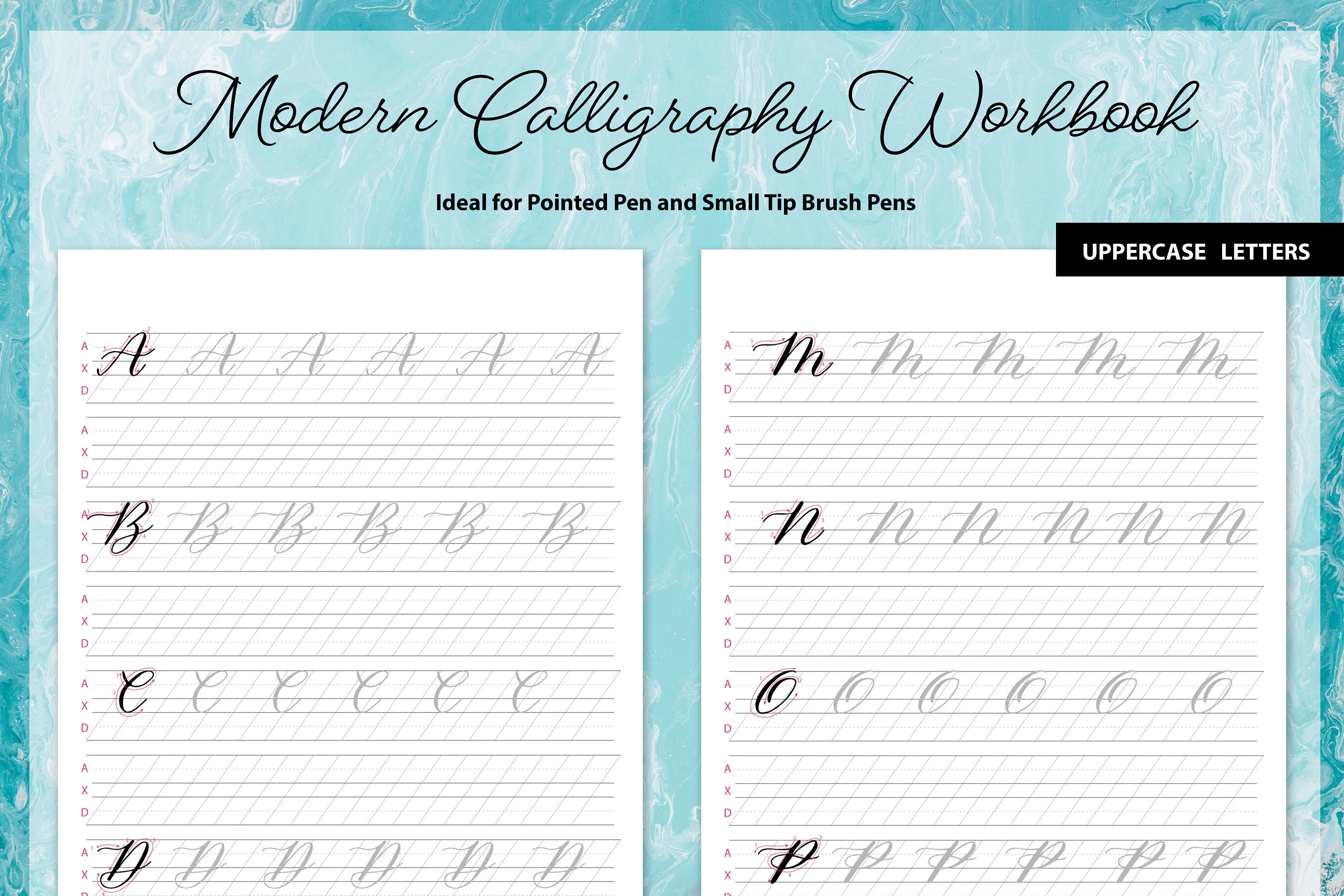 Modern Calligraphy Workbook for Beginners Digital Download - Etsy Australia