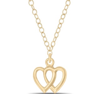 Double Heart Romantic Love Chain Necklace – Symbolic Gold Filled/ Sterling Silver  Necklaces & Jewelry