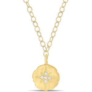 Cubic Zirconia Star Charm Chain Necklace For Ladies Wear –Gold Filled/ Sterling Silver Starburst Jewelry