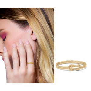Gold Filled Double Knot Rings For Women - Thick Delicate Statement Rings For Everyday Wear