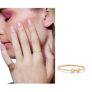 Rose Gold Filled Double Heart Stacking Rings For Women - Delicate Romantic Love Rings & jewelry