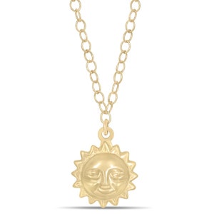 Gold Filled / Silver Sun Necklace – Delicate Charm Face Necklace In Multiple Sizes And Colors