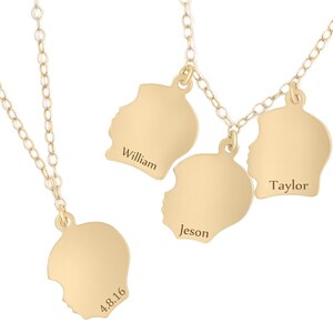 Customizable Child Name Charm Necklace, Personalized Gold Filled or Sterling Silver Necklace for Girls/Boys