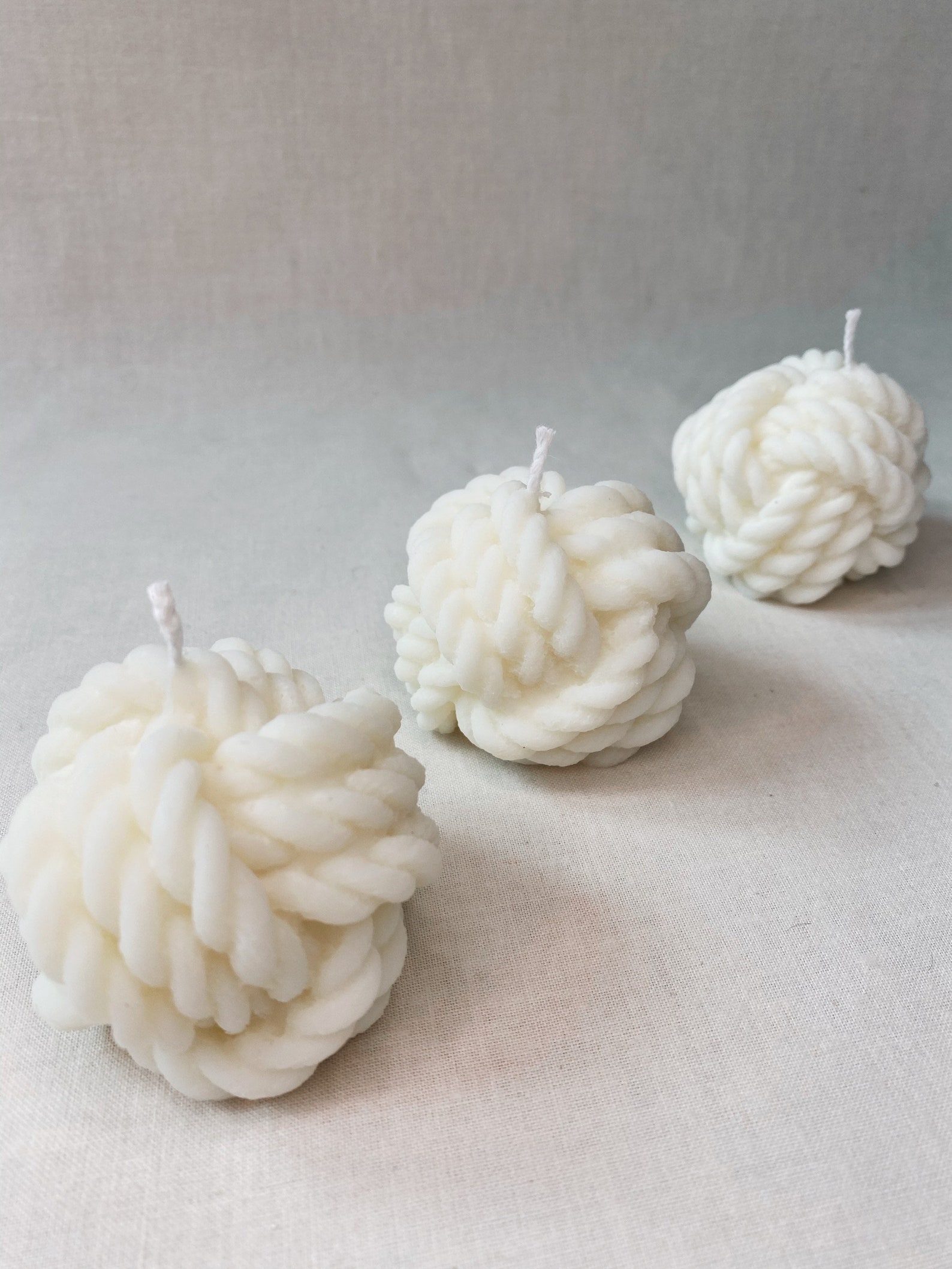 Wool Ball Candle Rope Knot Candle Knot Candle Decorative Etsy