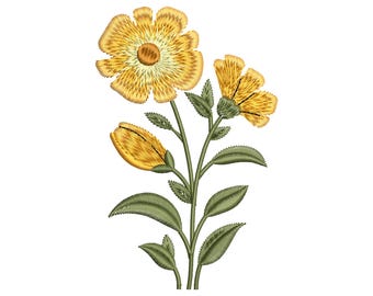 Diseño de bordado a máquina de mini flores silvestres, archivo de bordado botánico de flores, descarga instantánea de mini flores bordadas