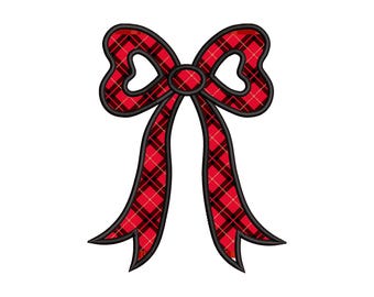 Diseño de aplique de lazo lateral, diseño de sudadera con lazo lateral navideño, archivo de diseño de aplique de puntada de satén con lazo clásico y lazo de reliquia
