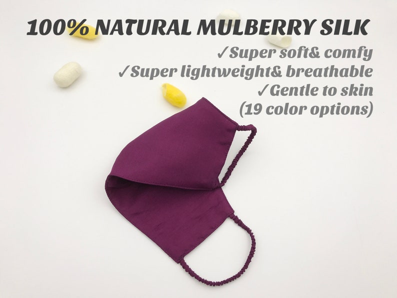 SET of 5100 Natural Mulberry Silk Mask 3 Layersilk Face Etsy