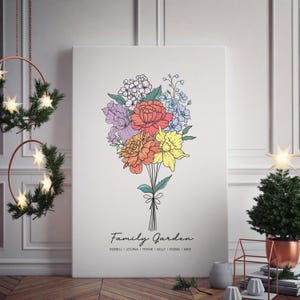 Custom Birth Flower Bouquet Tattoo Birth Month Flower Tattoo Family Custom Tattoo Grandma Garden Personalized Tattoo Design Digital Download