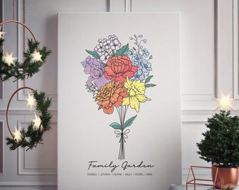 Custom Birth Flower Bouquet Tattoo Birth Month Flower Tattoo Family Custom Tattoo Grandma Garden Personalized Tattoo Design Digital Download