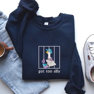 Embroidered Silly Goose Sweatshirt, Embroidered Goose Crewneck Sweatshirt, Silly Goose Shirt, Funny Sweatshirt, Funny Embroidered Shirt