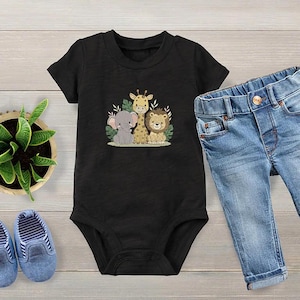 Baby Jungle Animal Embroidery Design, Cute Elephant Giraffe Lion Digital Embroidery File, Safari Nursery Machine Embroidery Pattern
