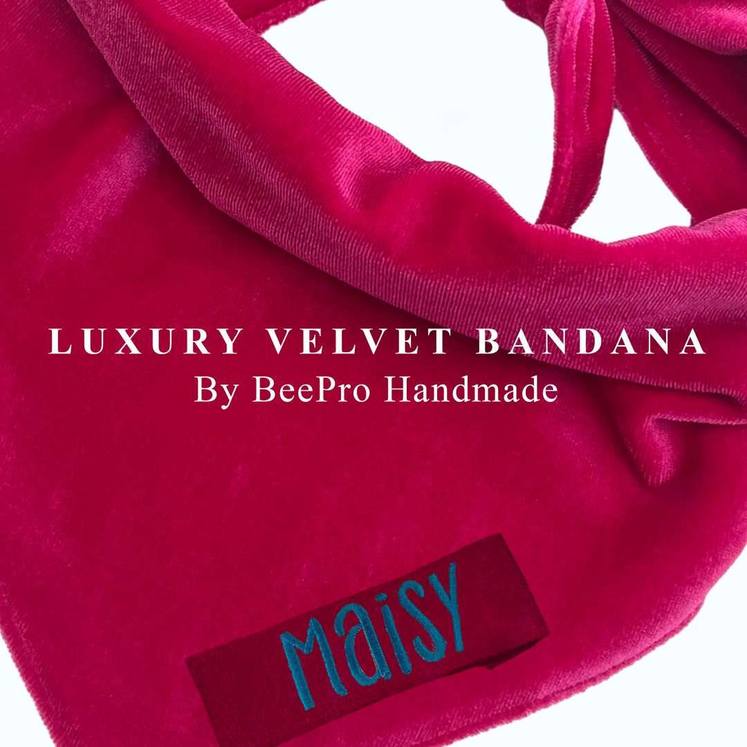 Green Emerald Dog Bandana, Christmas Dog Bandana, Luxury Velvet Dog