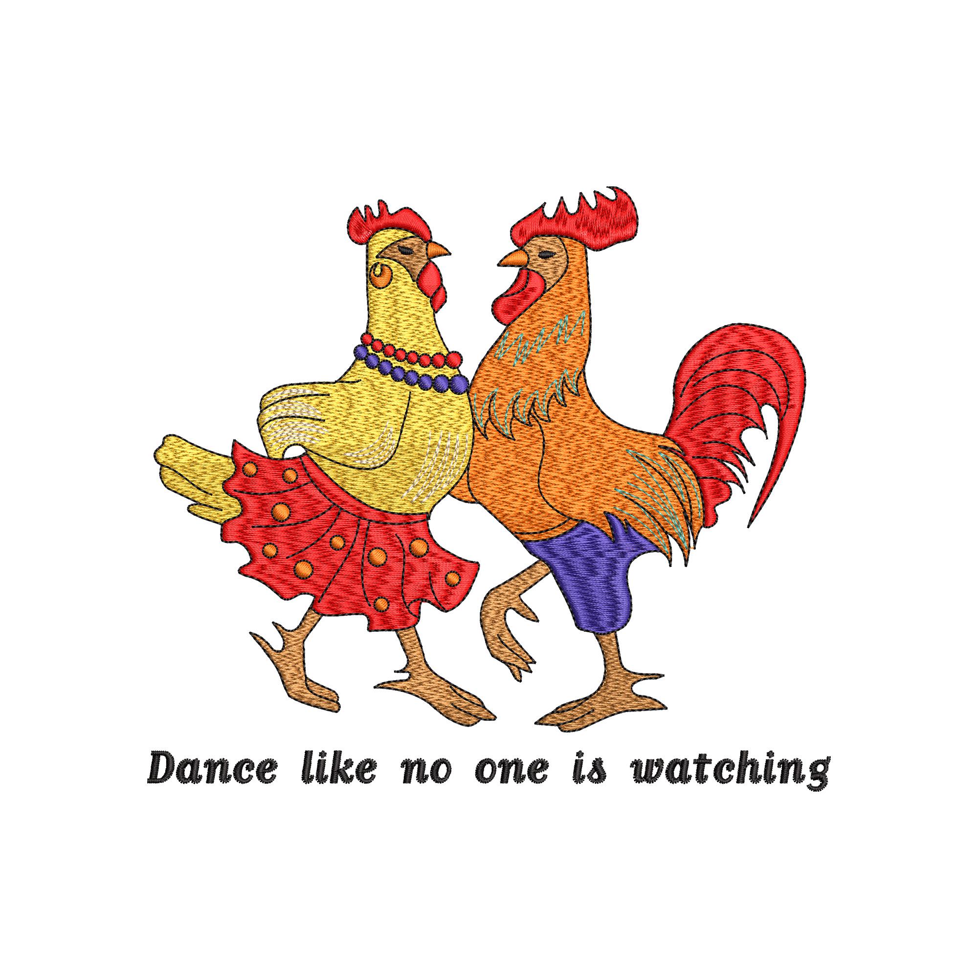 Dance Silly Chicken Videos Christmas Chicken Embroidery Design