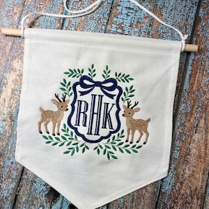 Deer Crest Frame Embroidery Design Newborn Banner Crest Frame Embroidery File DST Monogram Frame Machine Embroidery Digital Download 7 Sizes