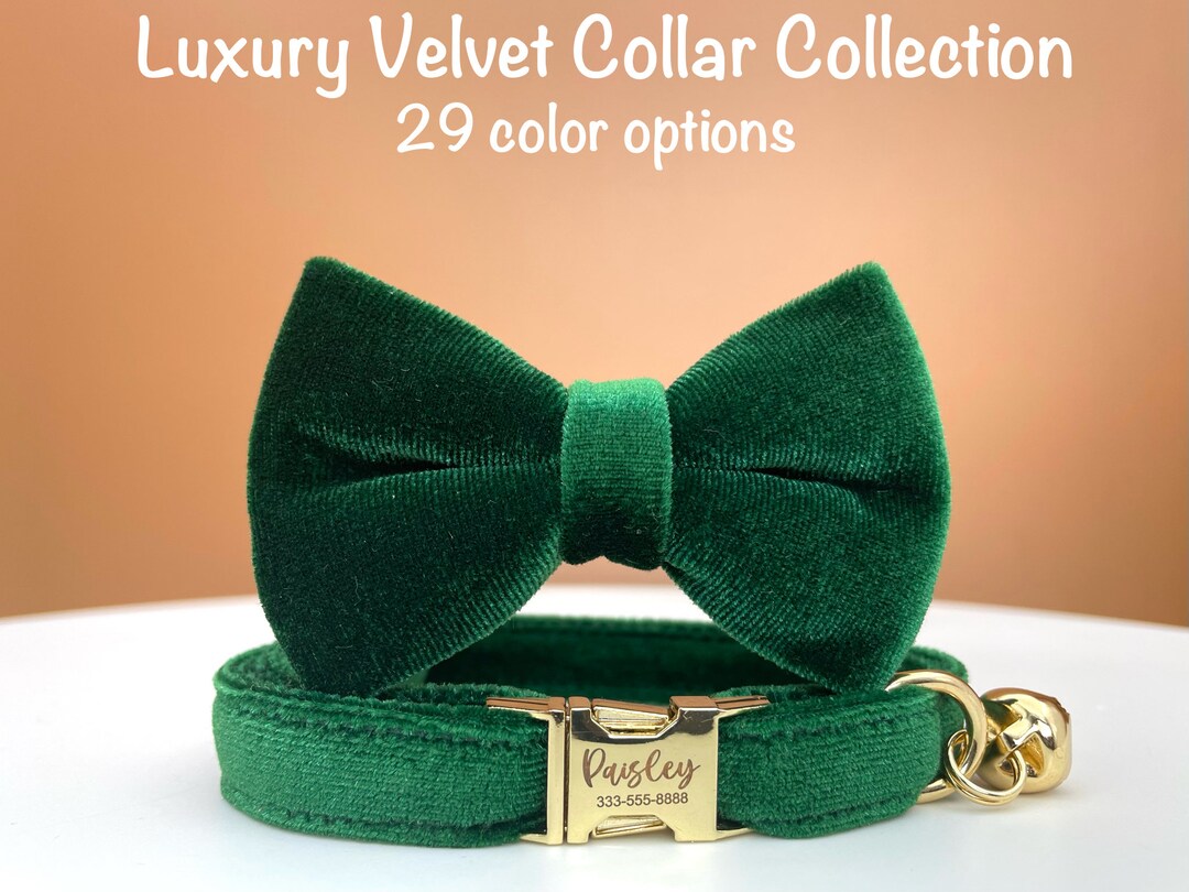 Emerald Green Cat Collar Christmas Cat Collar Personalised Cat Collar
