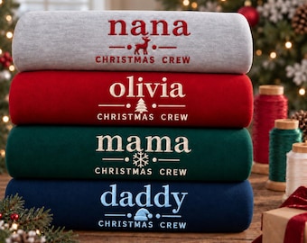 Custom Christmas Crew Sweatshirt, Custom Family Christmas Hoodie, Matching Holiday Sweater, Christmas Gift
