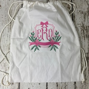 Bow Floral Wreath Embroidery Crest Frame Embroidery Design Floral Ribbon Crest Frame Embroidery Baby Door Hanger Wedding Banner Crest Frame