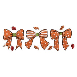 Fall Coquette Embroidery Design, Fall Coquette Bow Machine Embroidery Design, Retro Fall Embroidery Design, Fall Vibes Embroidery File