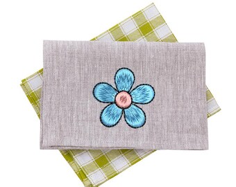 Mini Daisy Flower Embroidery Design, Small Blue Daisy Machine Embroidery File, Tiny Floral Stitch Pattern, 10 Sizes, Instant Download