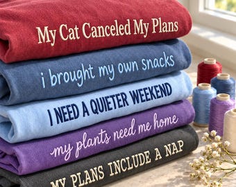 Custom Embroidered Comfort Colors Shirt, Personalized Text Tee, Funny Saying T Shirt, Personalized Gift, Custom Shirt