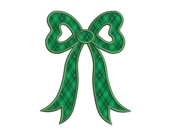 Side Bow Applique Sweatshirt Embroidery Design, Christmas Bow Applique Machine Embroidery File, Bow Applique Digital Embroidery, 7 Sizes