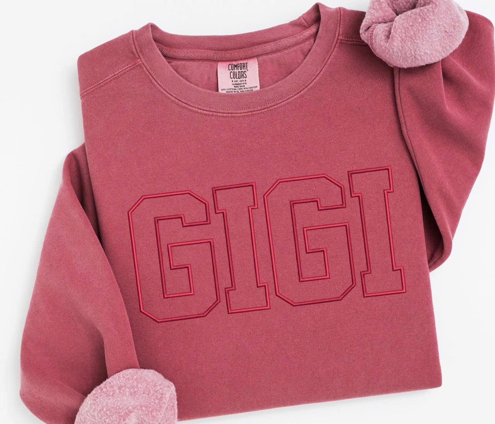 Embroidered Grandma Comfort Colors Embroidered Grandma Sweatshirt, Gigi Shirt, Gift For Grandma, Nana Shirt, New Grandma Gift Embroidered Grandma, College Block Custom Sweatshirt