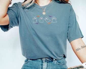 Funny Ghost T-Shirt Comfort Colors Fall Tee for Women Cute Halloween Shirt  Spooky Ghost Top, October Gift Idea, Autumn Shirt, MADE IN USA