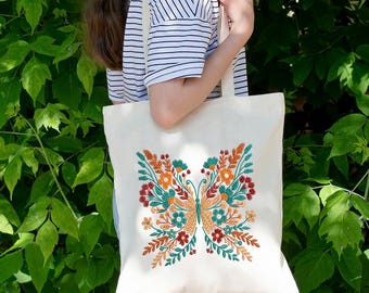 Floral Butterfly Machine Embroidery Design, Butterfly Embroidery File, Sewing Patch, Nature-Inspired Embroidery Pattern, Instant Download