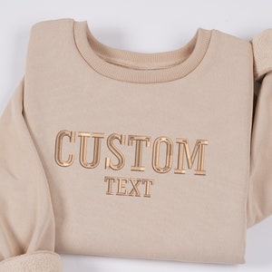 Custom Embroidered Crewneck Sweatshirt with Logo  Text Embroidery Sweatshirt Tshirt Hoodie Embroidered Sweatshirt Gift for Mom, MADE IN USA